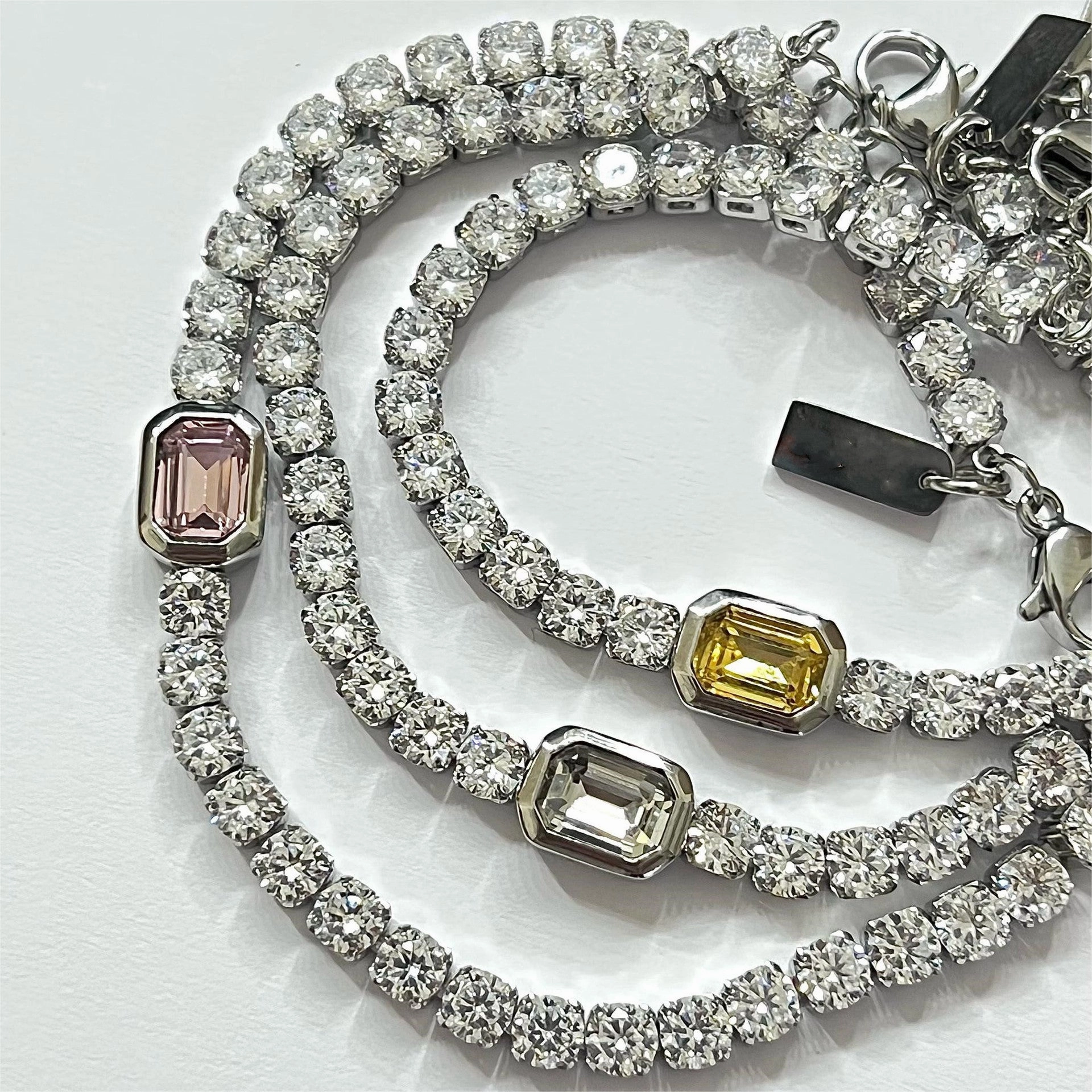 Wholesale Titanium Steel Full Diamond Zircon Bracelet