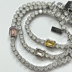 Wholesale Titanium Steel Full Diamond Zircon Bracelet