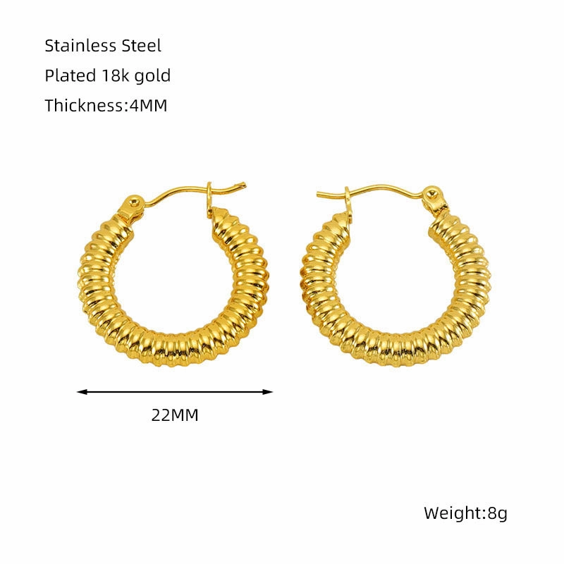 Wholesale titanium steel geometric 18K gold-plated earrings