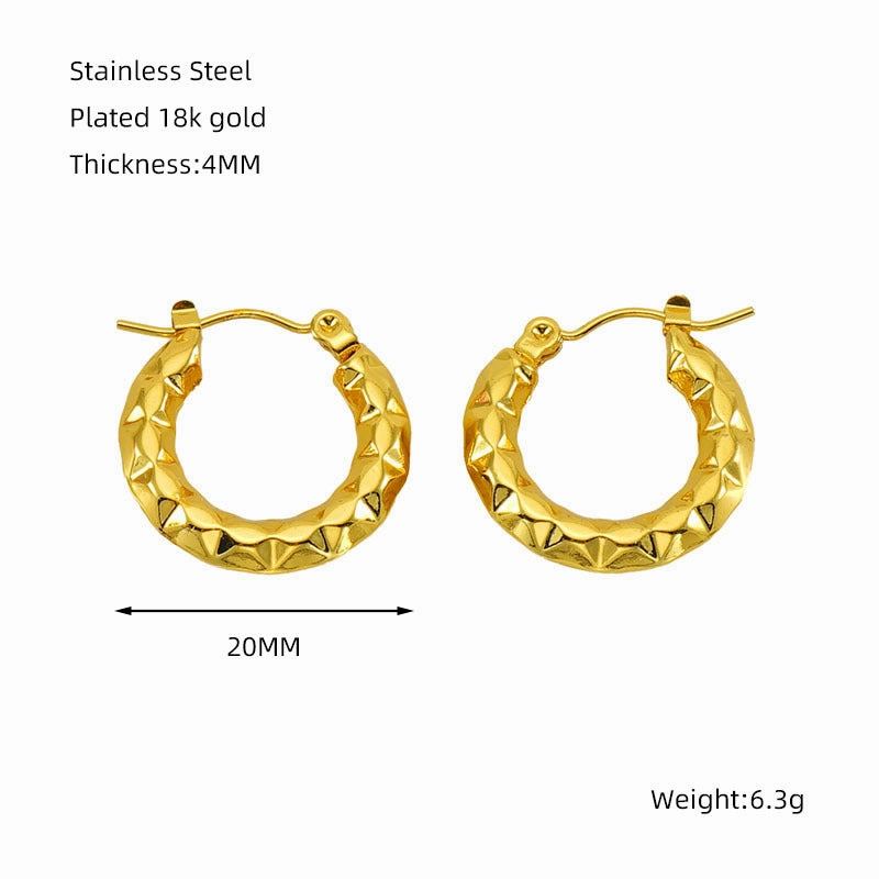 Wholesale titanium steel geometric 18K gold-plated earrings