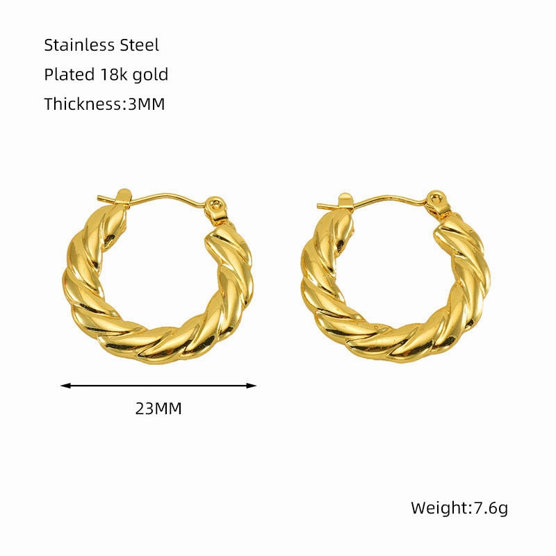 Wholesale titanium steel geometric 18K gold-plated earrings
