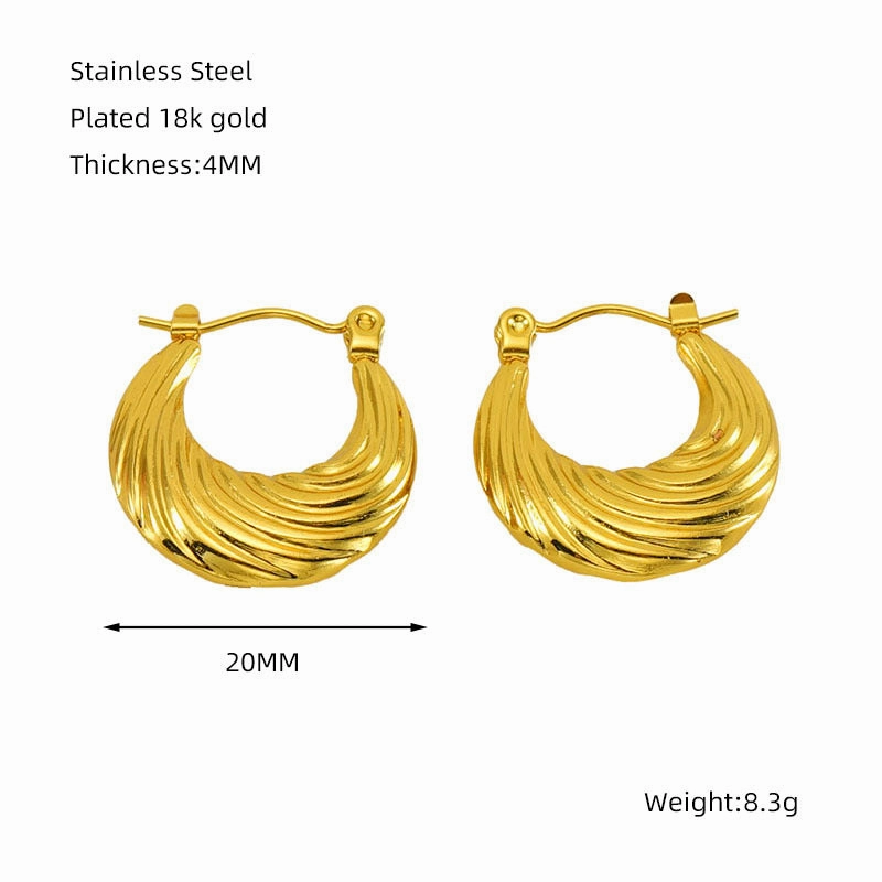 Wholesale titanium steel geometric 18K gold-plated earrings