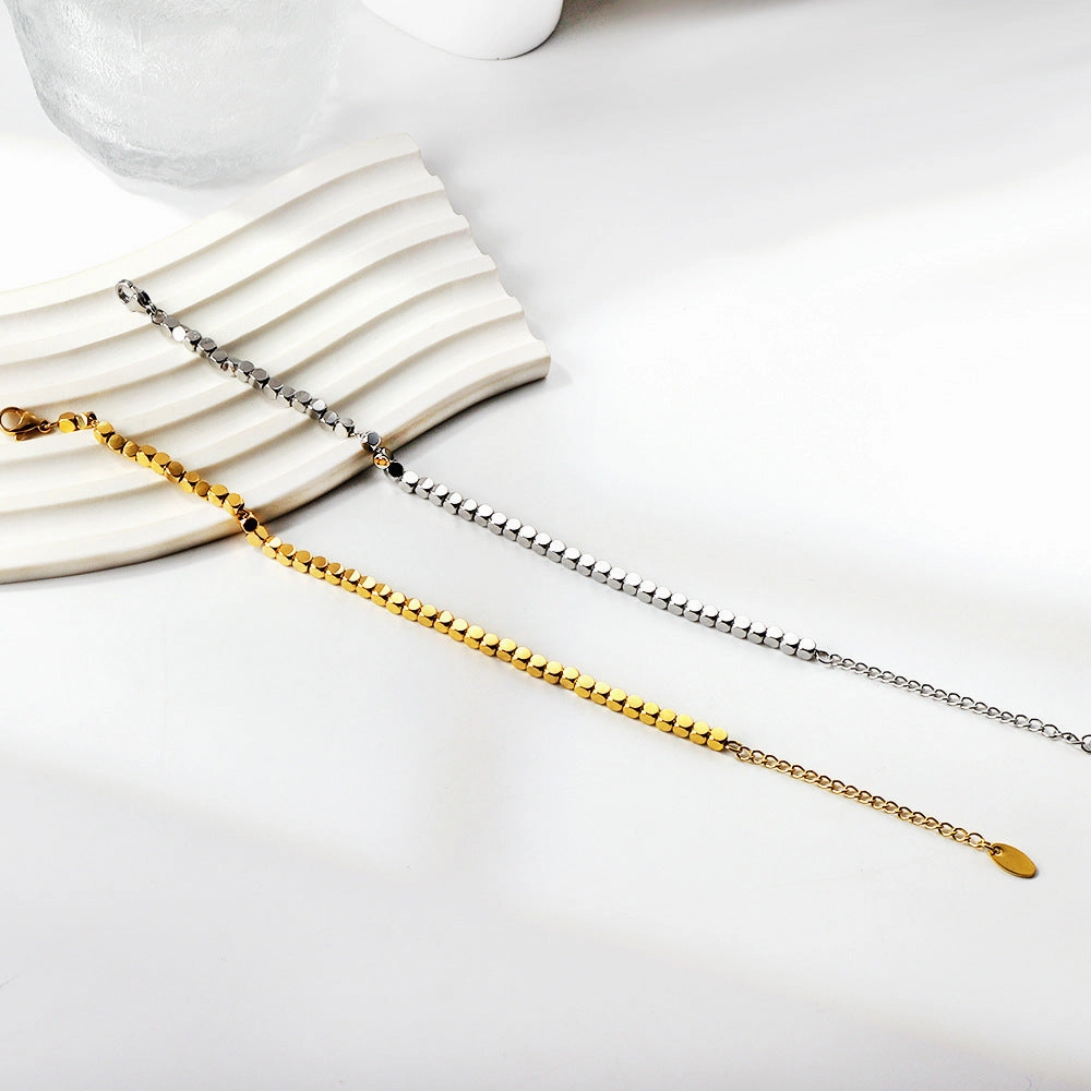 Wholesale Titanium Steel Geometric Love Bracelets
