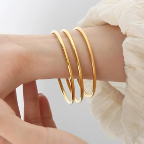 Wholesale Titanium Steel Gold Plated Ring Bracelet