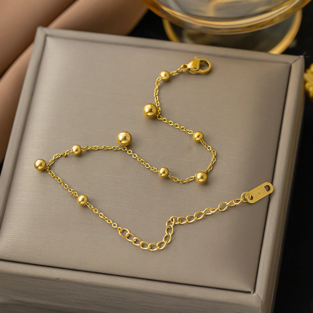 Wholesale Titanium Steel Golden Beanie Bracelet