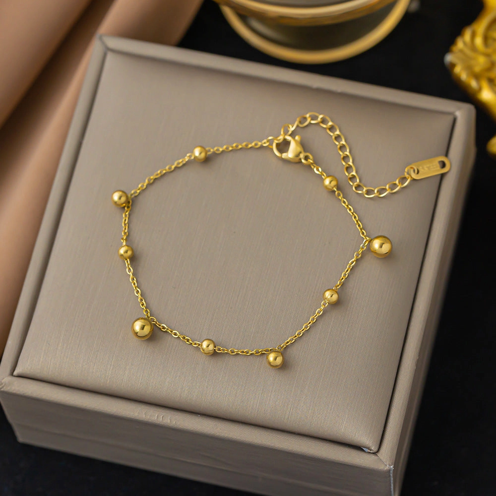 Wholesale Titanium Steel Golden Beanie Bracelet