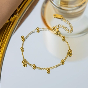 Wholesale Titanium Steel Golden Beanie Bracelet