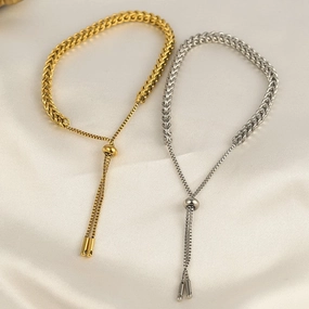 Wholesale Titanium steel golden wheat ear bracelet