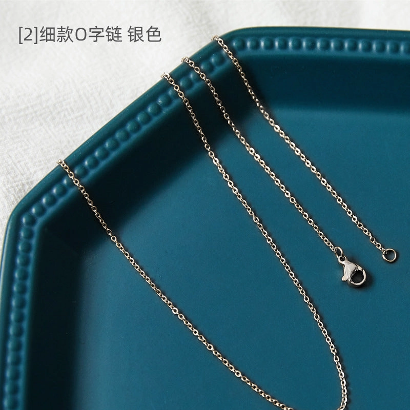 Wholesale Titanium Steel Gypsophila Petals Twist Chain Snake Bone Chain Necklace