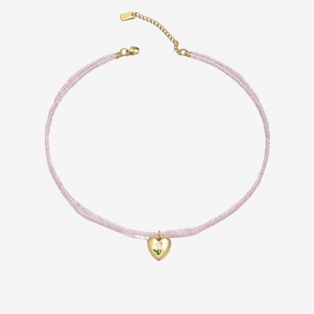Wholesale Titanium Steel Heart Drip Pendant Necklaces