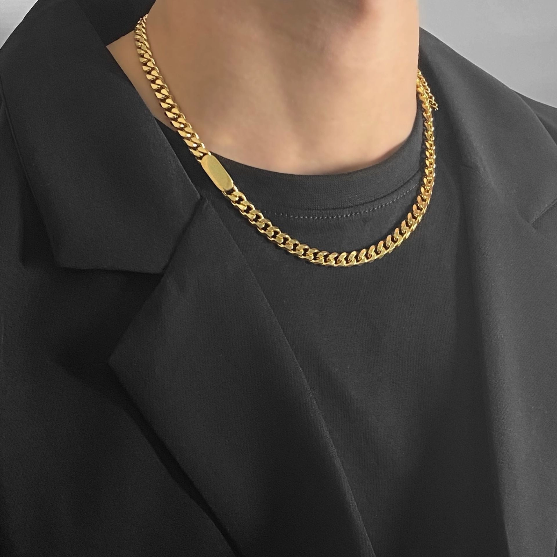 Wholesale Titanium Steel Hip Hop Versatile Cuban Necklace