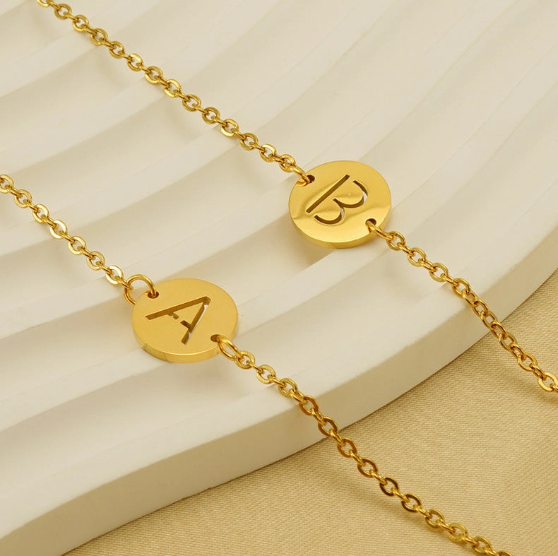 Wholesale Titanium Steel Hollow Letter Bracelet