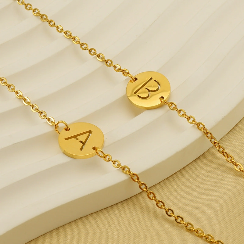 Wholesale Titanium Steel Hollow Letter Bracelet