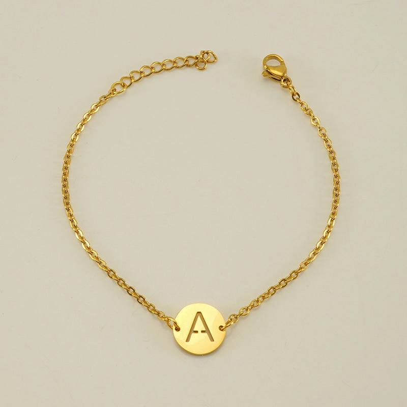Wholesale Titanium Steel Hollow Letter Bracelet