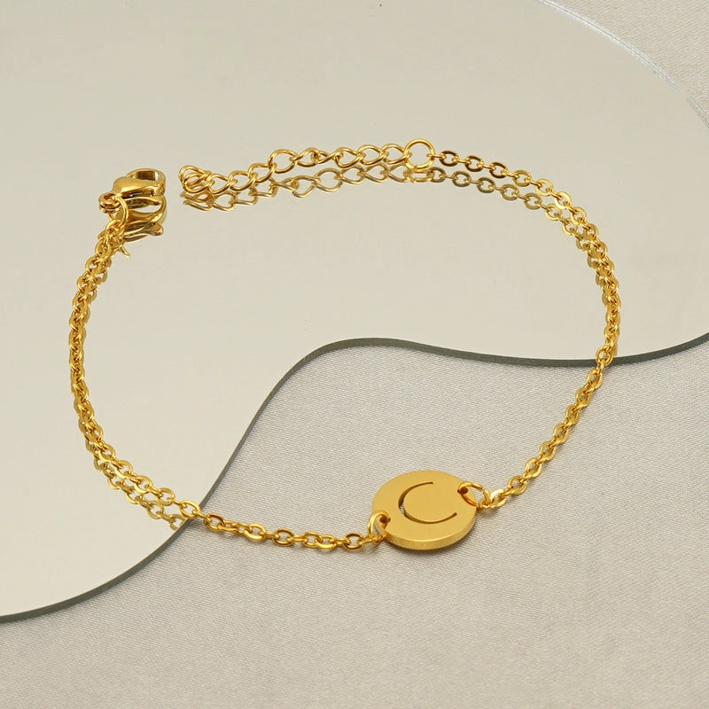 Wholesale Titanium Steel Hollow Letter Bracelet