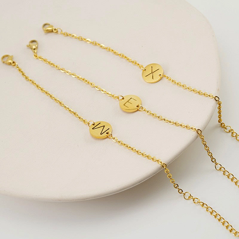 Wholesale Titanium Steel Hollow Letter Bracelet