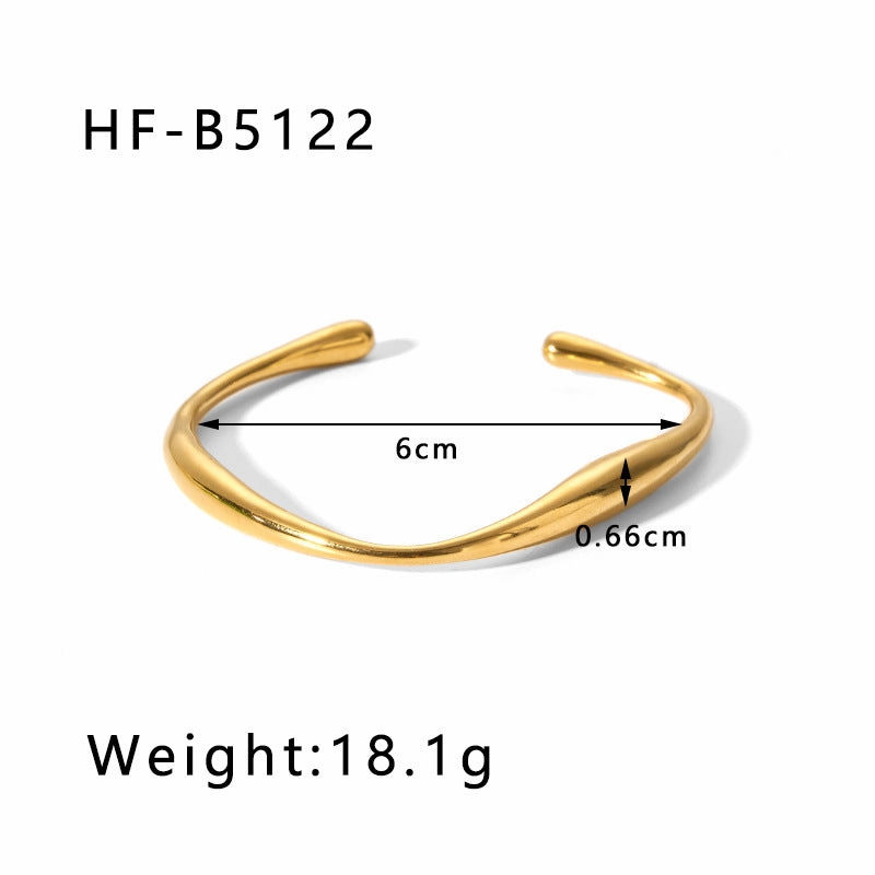 Wholesale Titanium Steel Inlaid Zircon Retro Wide Edge Full Diamond Plated 18K Real Gold Irregular Bracelet