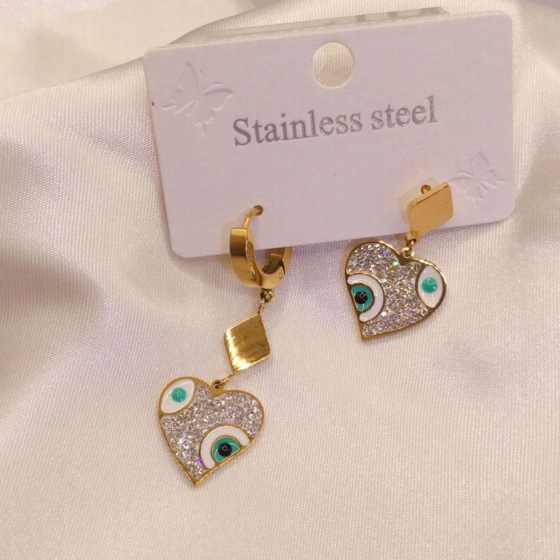 Wholesale Titanium Steel Love Colored Irregular Stainless Steel Earrings