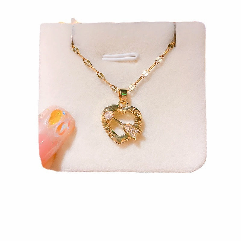 Wholesale Titanium Steel Love Shooter Pendant Necklace