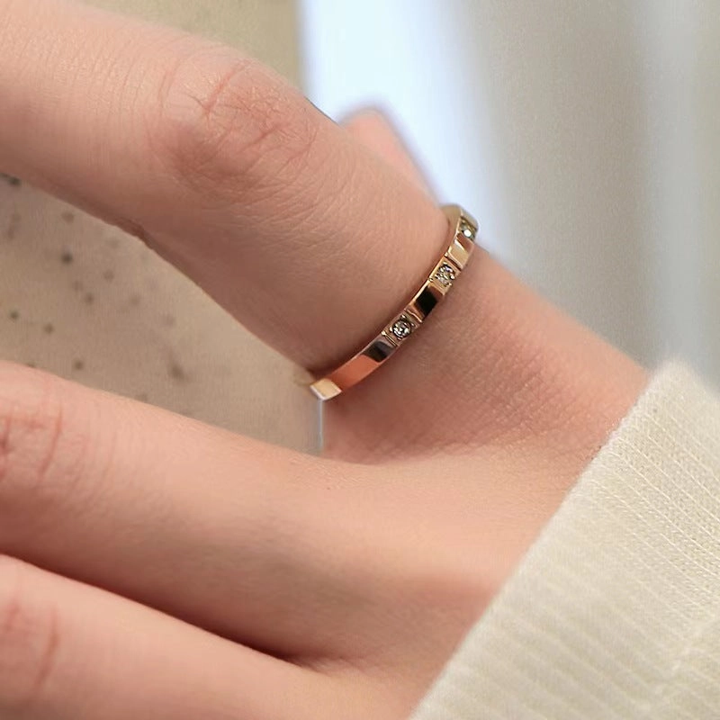 Wholesale Titanium Steel Luxury Diamond Ring