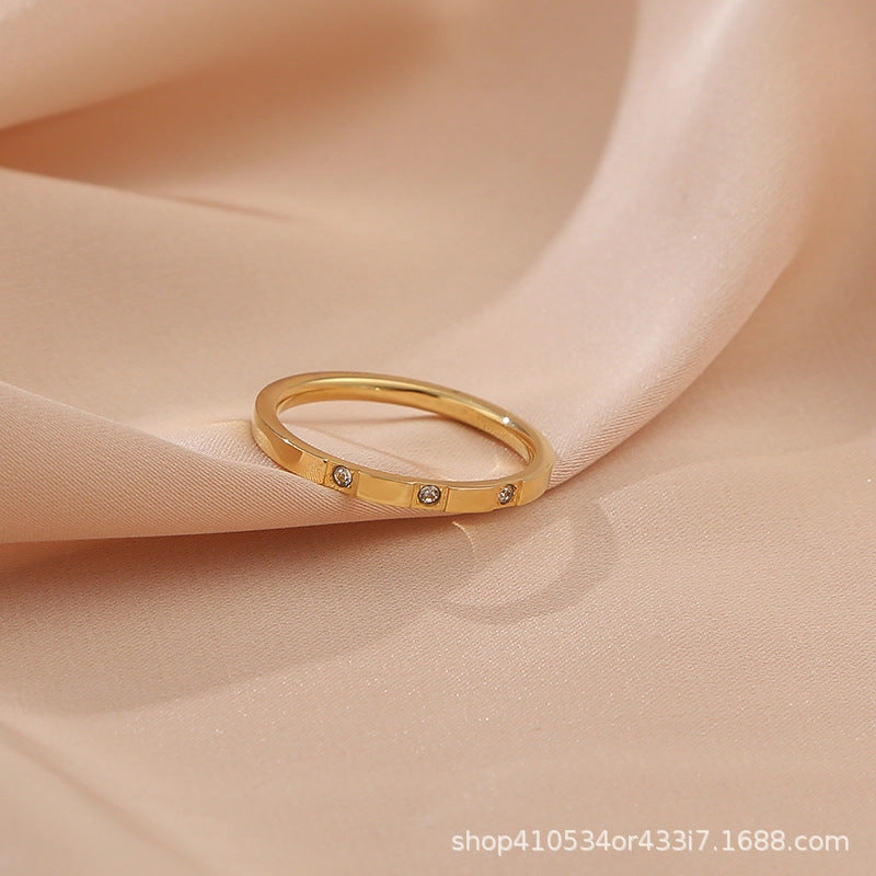 Wholesale Titanium Steel Luxury Diamond Ring