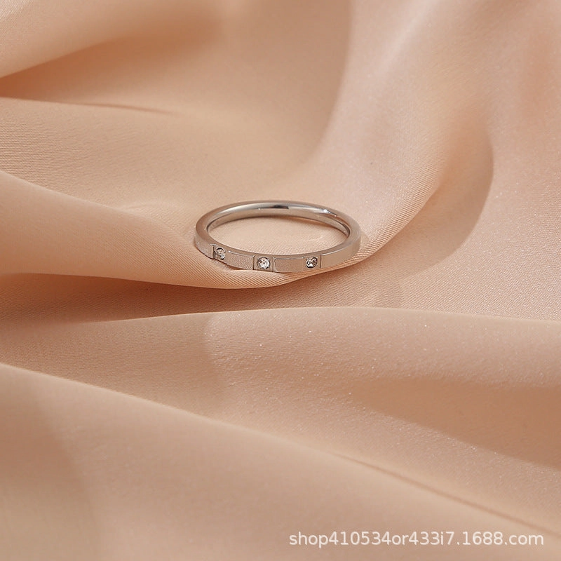 Wholesale Titanium Steel Luxury Diamond Ring