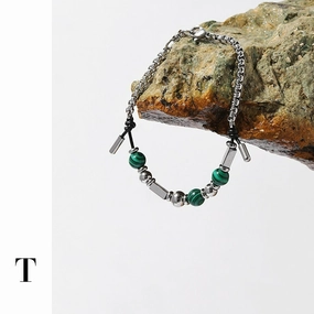 Wholesale titanium steel malachite steel ball bracelet