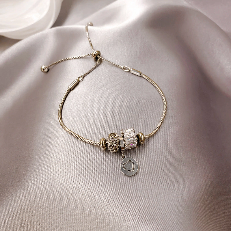 Wholesale Titanium Steel Micro-Inlaid Adjustable Bracelet
