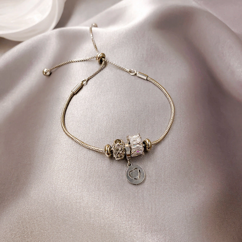 Wholesale Titanium Steel Micro-Inlaid Adjustable Bracelet
