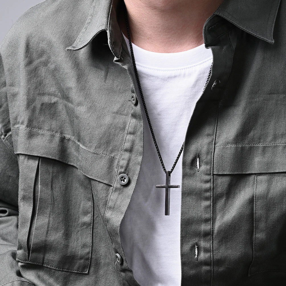 Wholesale Titanium Steel Minimalist Cross Necklaces