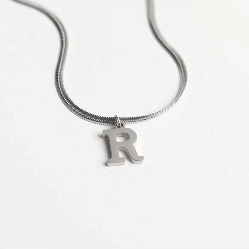 Wholesale Titanium Steel Mirror Polished 26 English Letters Necklace
