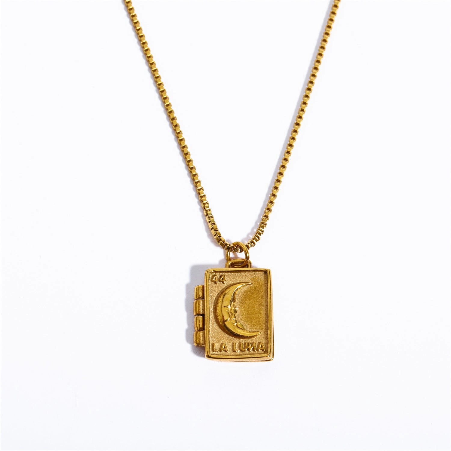 Wholesale Titanium Steel Moon Love Album Necklaces