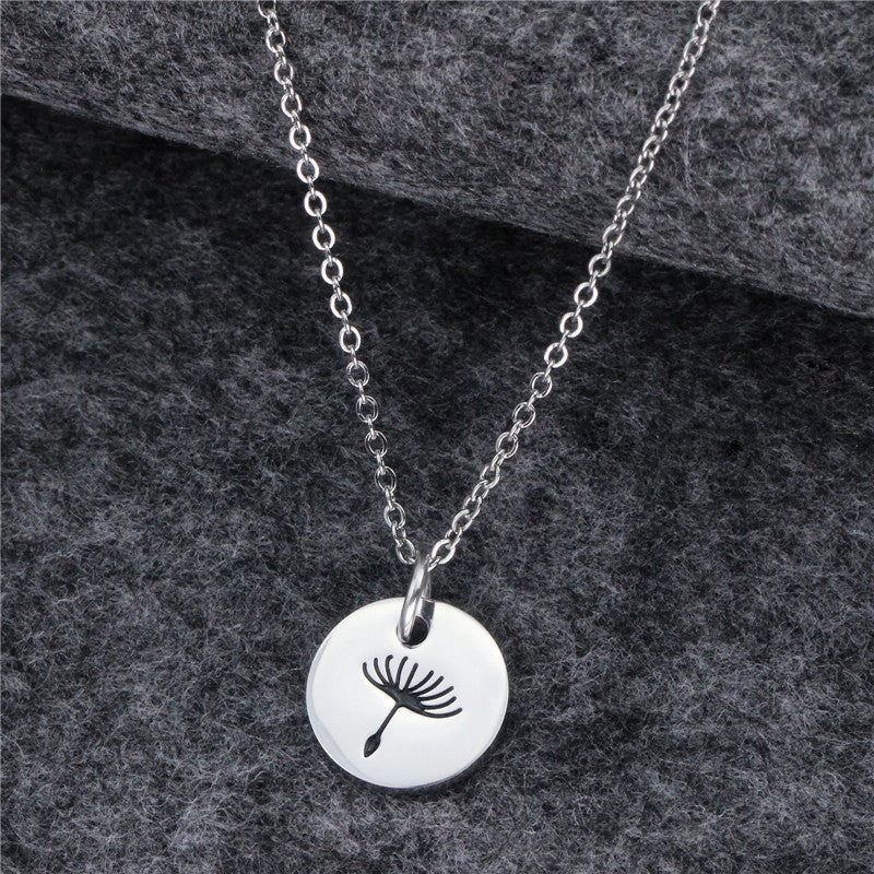 Wholesale Titanium Steel Mother Daughter Necklace Set Dandelion Necklace