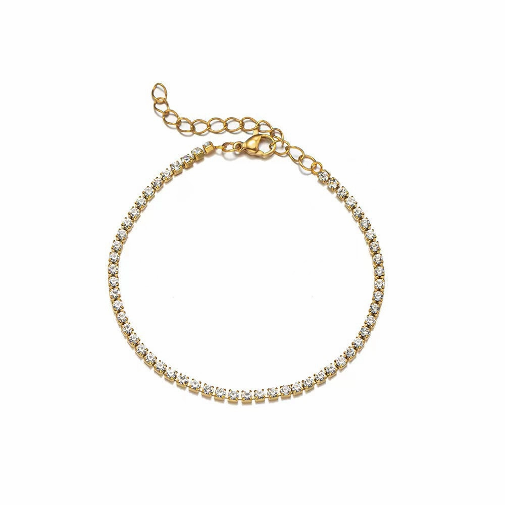 Wholesale Titanium Steel Multi-row Diamond Micro-paved Zirconia Bracelet