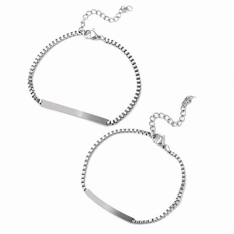 Wholesale Titanium Steel Non-fading Jewelry High-end Niche Engraved Couple Bracelet