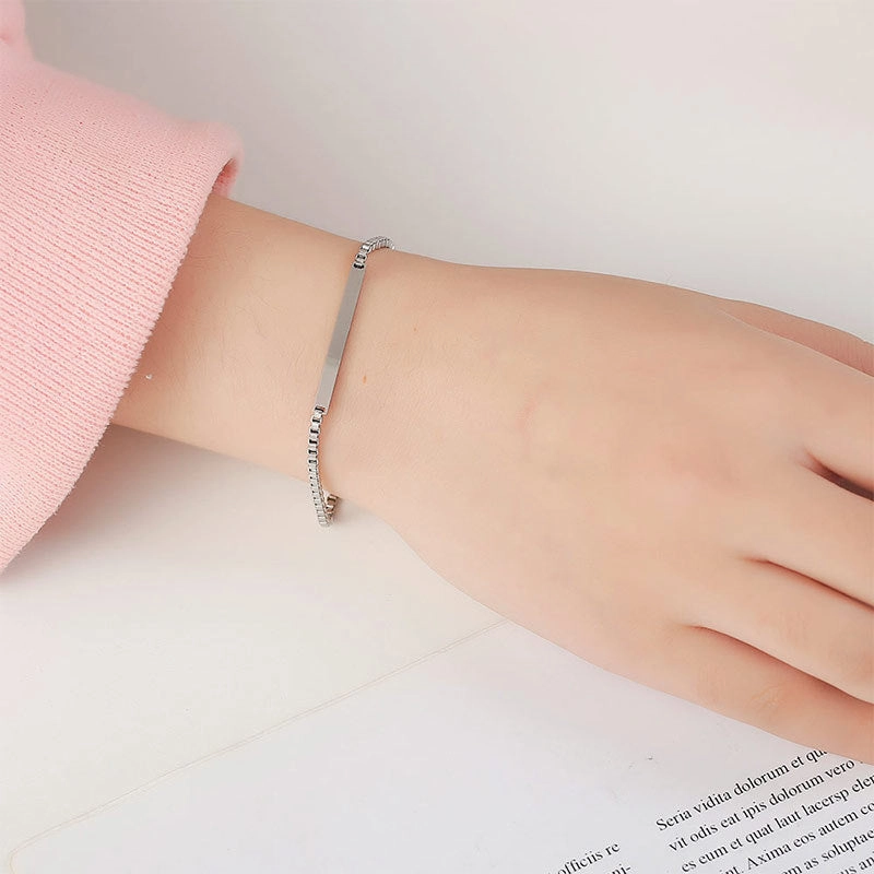 Wholesale Titanium Steel Non-fading Jewelry High-end Niche Engraved Couple Bracelet