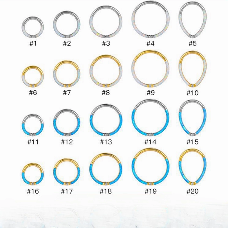 Wholesale Titanium Steel Opal Piercing Earrings