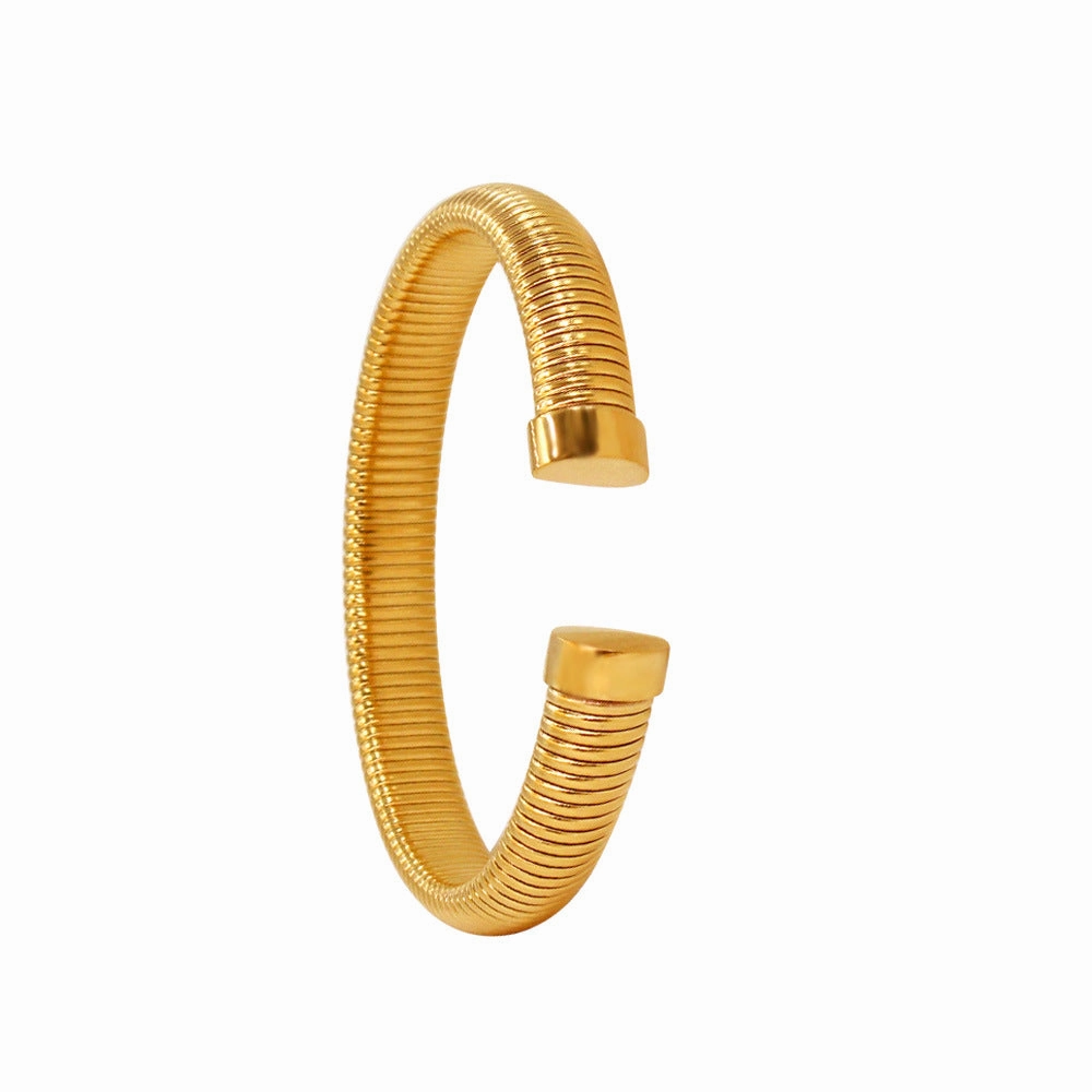 Wholesale Titanium Steel Open Fashion Versatile Gold Plated Bracelet