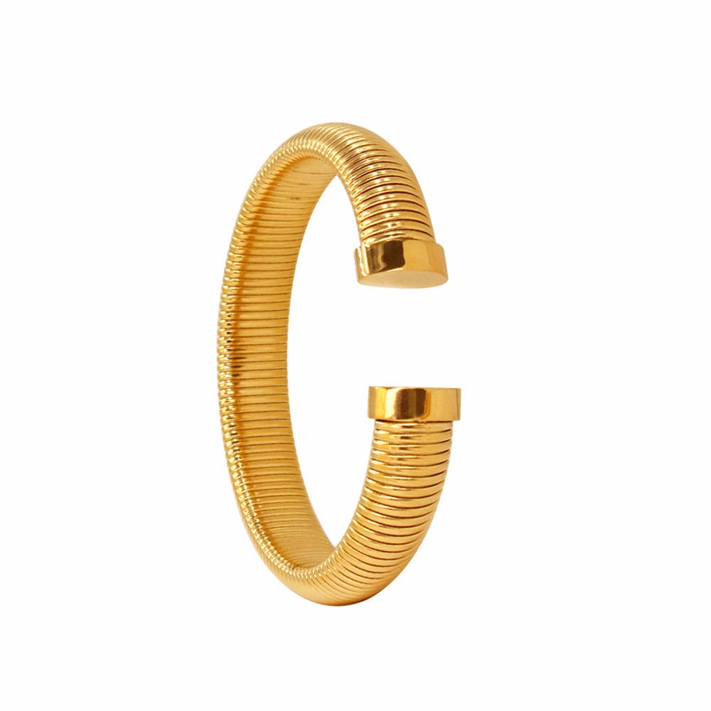 Wholesale Titanium Steel Open Fashion Versatile Gold Plated Bracelet