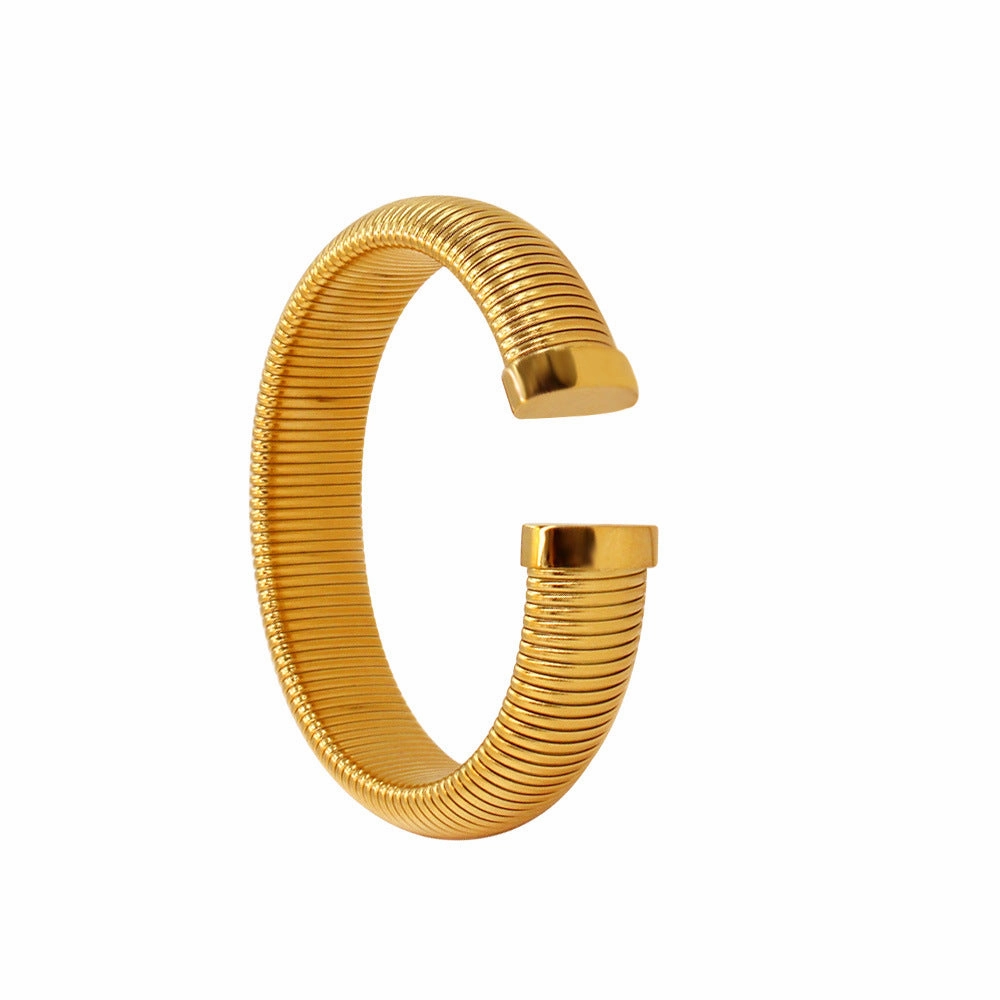 Wholesale Titanium Steel Open Fashion Versatile Gold Plated Bracelet