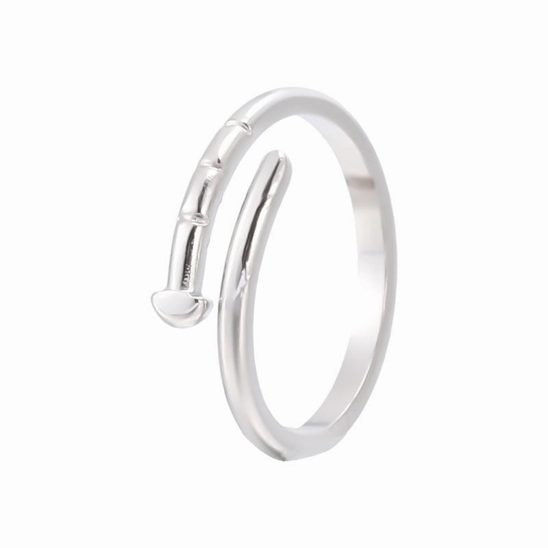 Wholesale Titanium Steel Open Stainless Steel Nails Adjustable Simple Ring