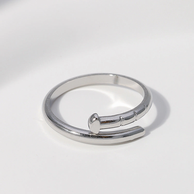 Wholesale Titanium Steel Open Stainless Steel Nails Adjustable Simple Ring