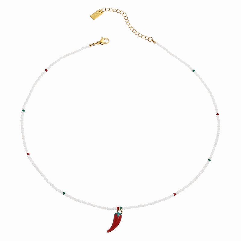 Wholesale Titanium Steel Pepper Cactus Necklaces