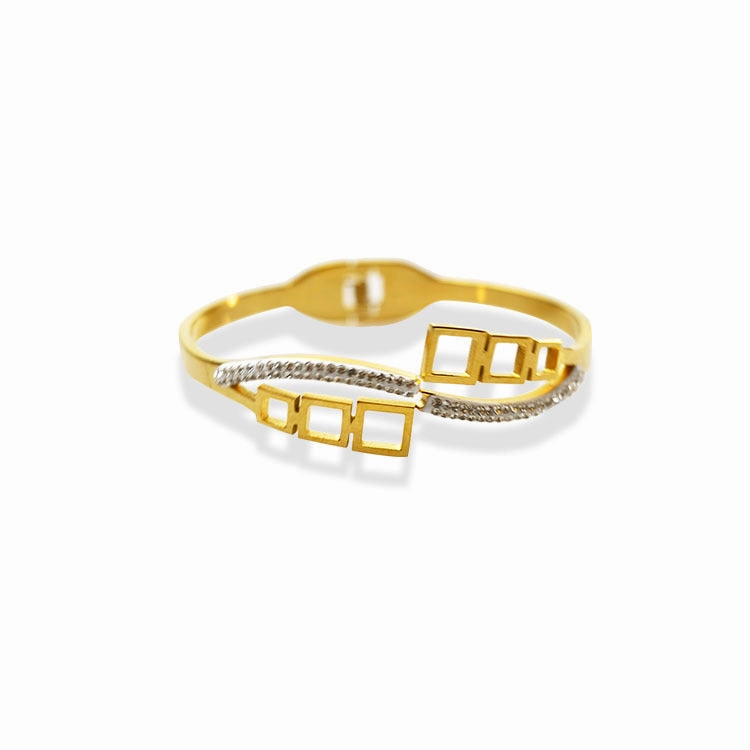 Wholesale Titanium Steel Plated 18K Gold Geometric Diamond Bracelet