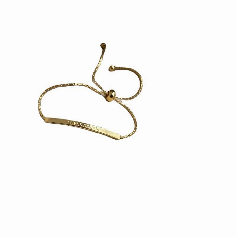 Wholesale Titanium Steel Pull Adjustable Letter Bracelet