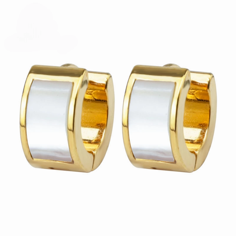 Wholesale Titanium Steel Pure Natural White Shell Earrings
