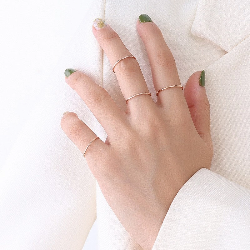 Wholesale Titanium Steel Ring Plated with 18k Real Gold Ring