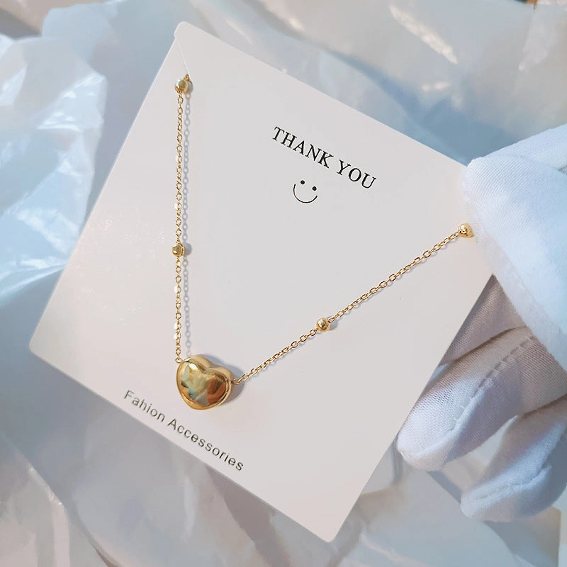Wholesale Titanium Steel Rose Gold Four Leaf Clover Necklace Clavicle Chain