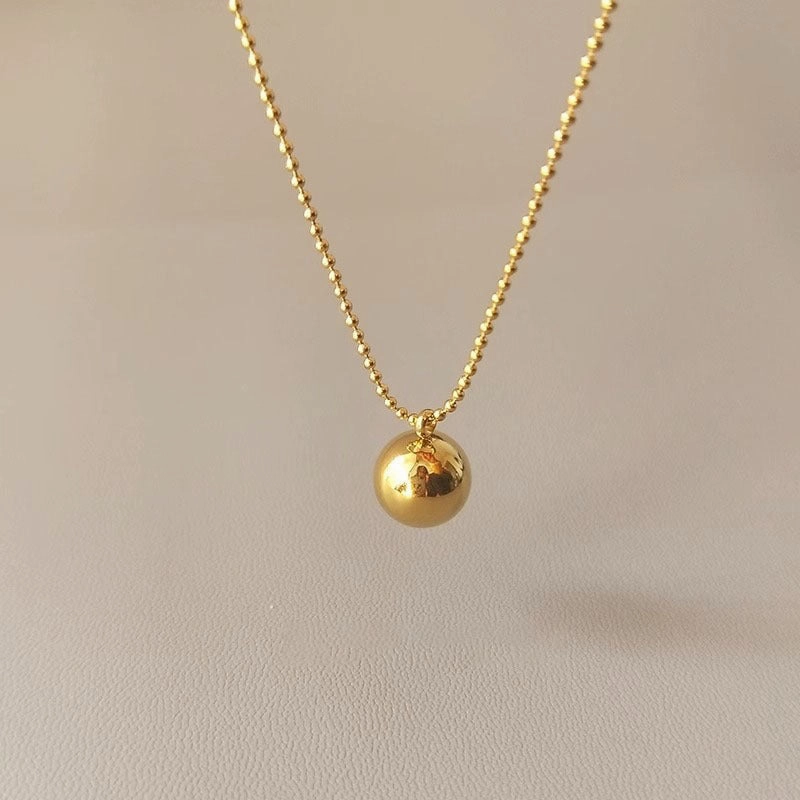 Wholesale Titanium Steel Small Ball Necklace