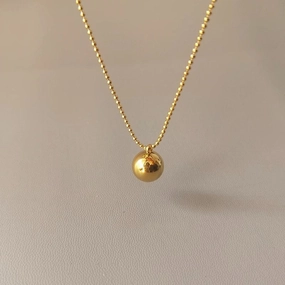 Wholesale Titanium Steel Small Ball Necklace
